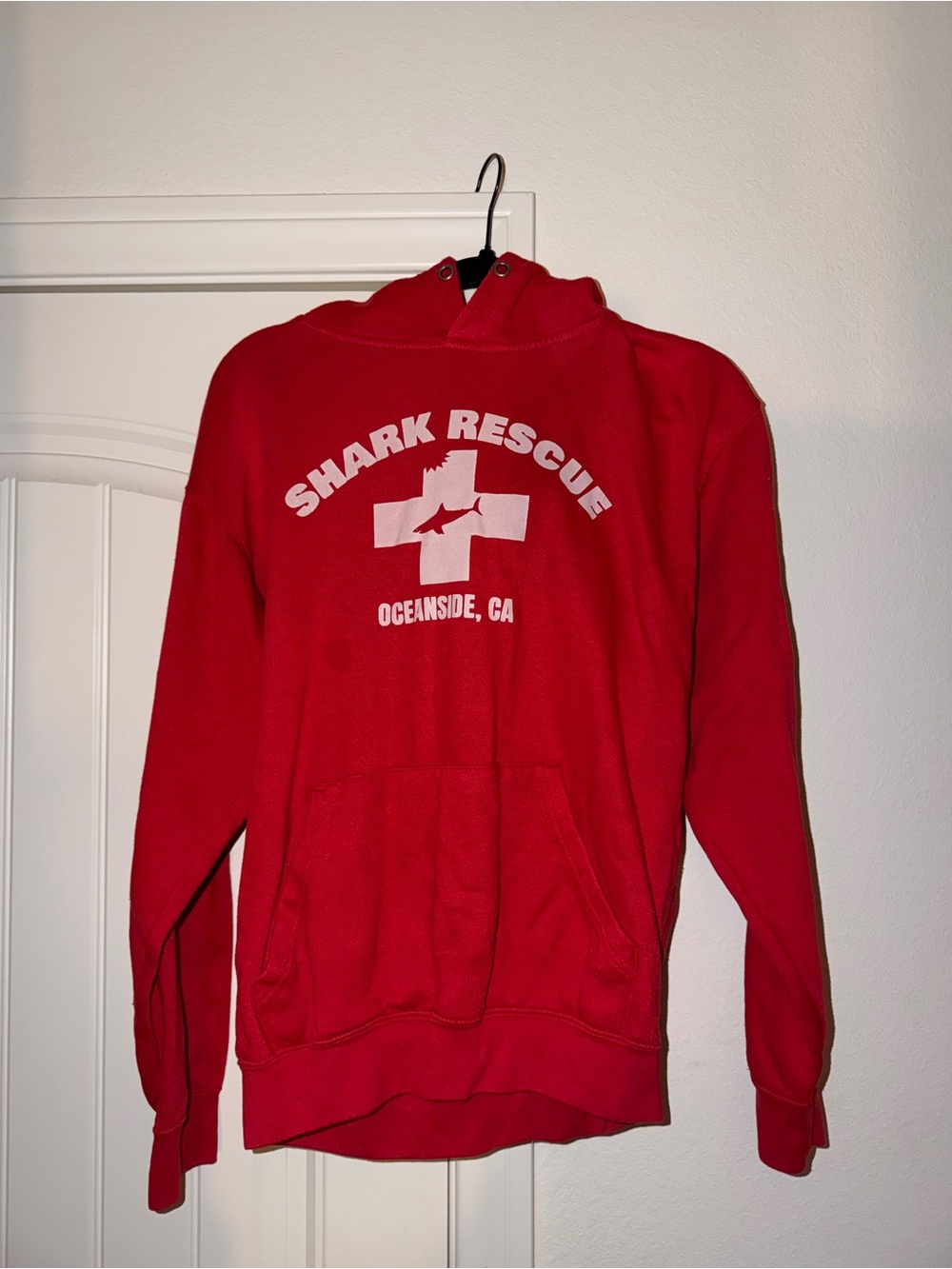 Pacific & Co. Shark Rescue Oceanside CA Red Hoodie Sweatshirt Small